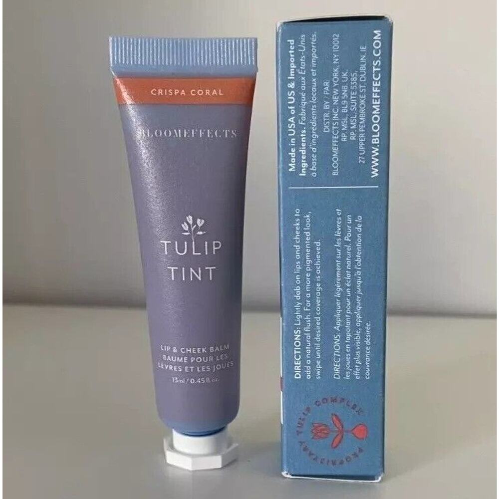 NIB Bloomeffects Tulip Tint Lip & Cheek Balm Crispa Coral 13ml Blush Color - Picture 2 of 4
